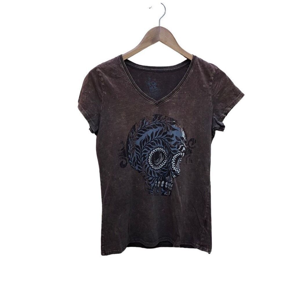 TQMX T Shirt Skull Day of the Dead Size Small